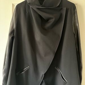 Chic Black Asymmetrical Coat